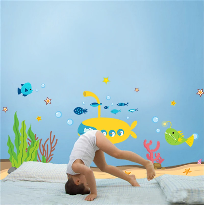 

Under Water Sealife Fish Wall Stickers Kids Room Bathroom Decoration Diy Nursery Animal Mural Art Home Decal