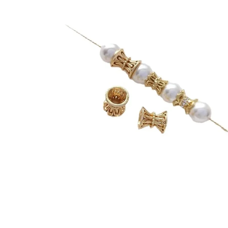 

Двусторонняя подставка для бусин в форме цветка из золота 14K, аксессуары для рукоделия, материалы для изготовления браслетов и ожерелий своими руками