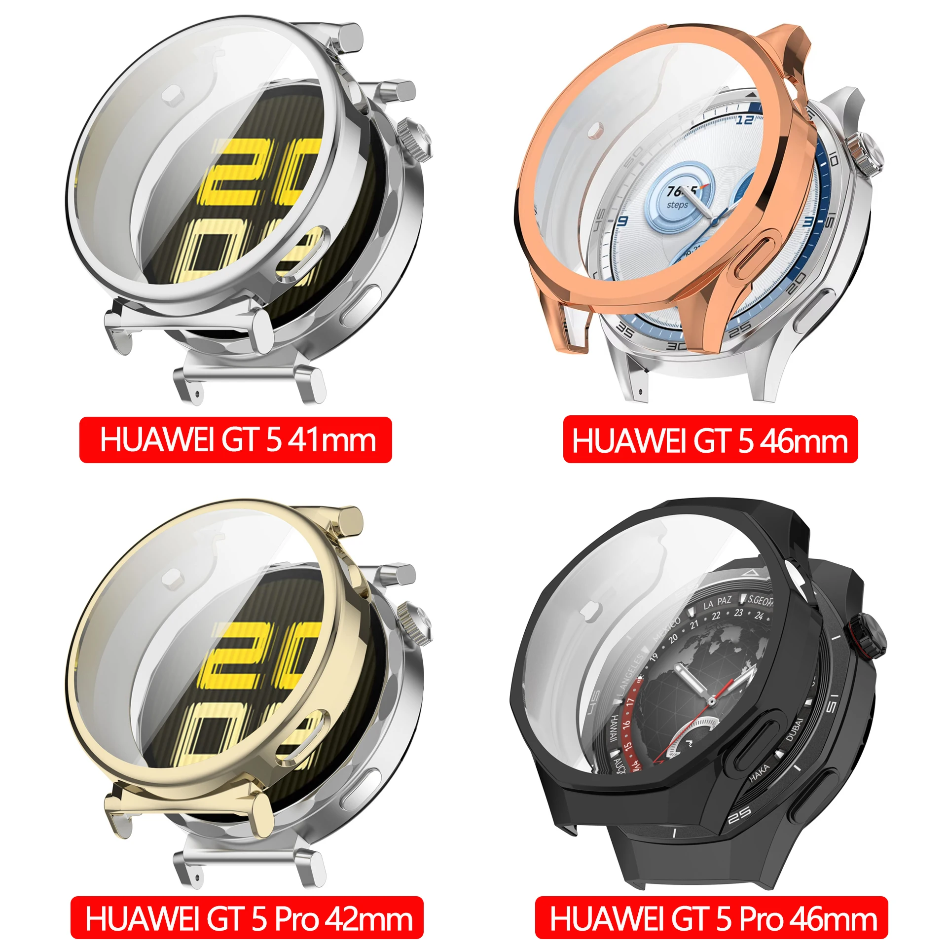 สําหรับHUAWEI Watch GT 5/5 Pro 41 มม.42 มม.46 มม.TPUรอบกันชนป้องกันหน้าจอHUAWEI Watch GT 5/5 Proอุปกรณ์เสริม