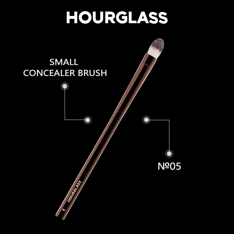 Hourglass Makeup Brush- No.5 Small Concealer Brush Soft and Skin-friendly Fiber Hair Cover up Flaws Fashion Design Face Brush