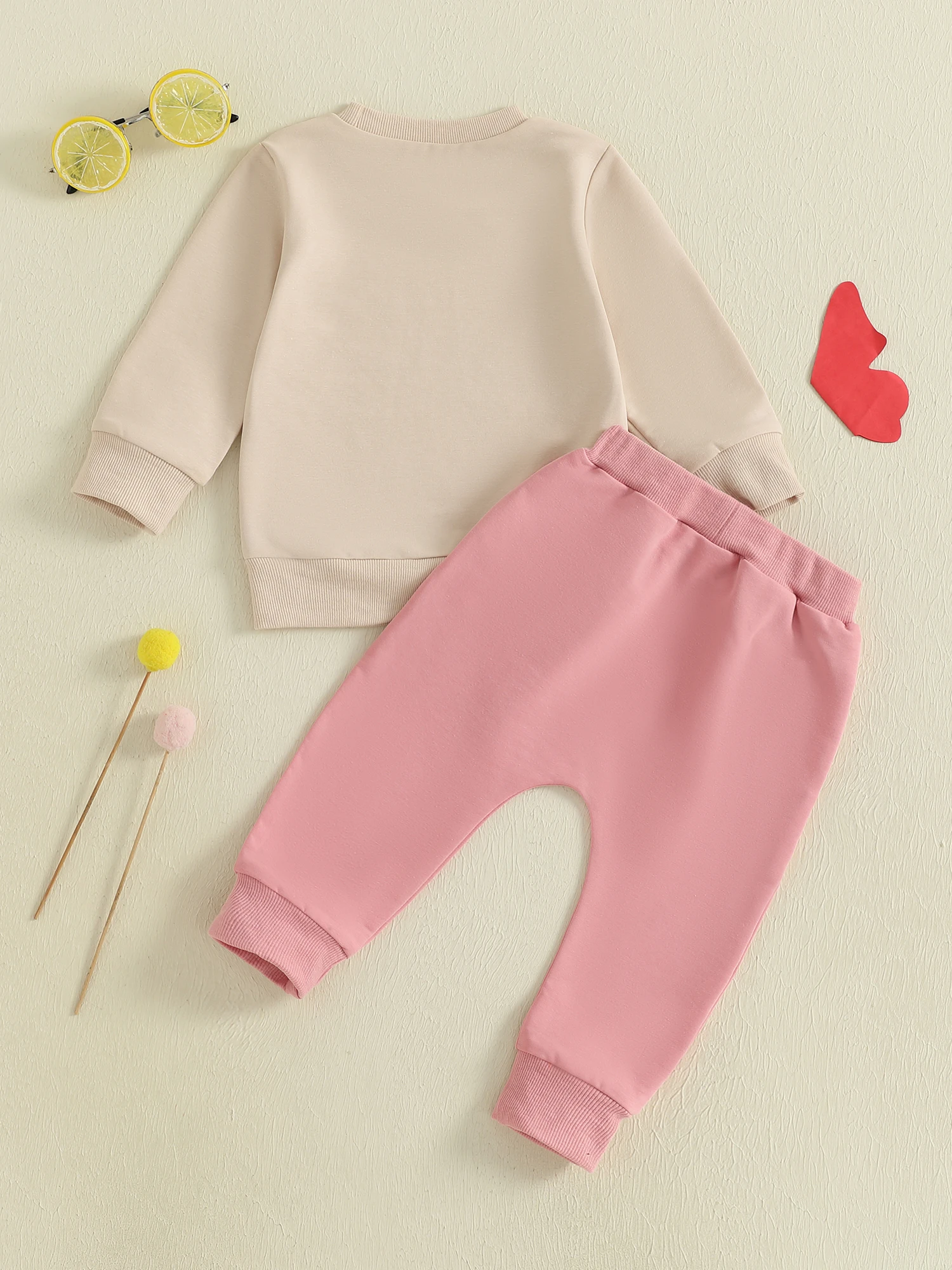 

Adorable Toddler Girls Autumn Apparel Puppy Patterned Pullover and Stretchy Trousers Set Infant 2 Piece Outfit Collection