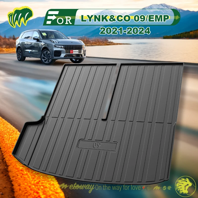 

For LYNK&CO 09/EMP 2021-2024 Custom Fit Car Trunk Mat All Season Black Cargo Mat 3D Shaped Laser Measured Trunk Liners