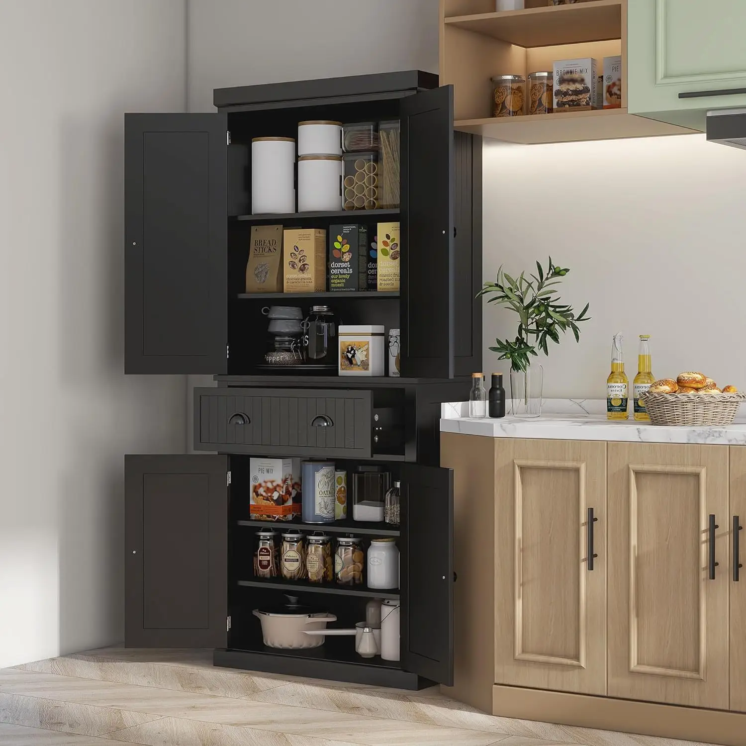Side cabinet, kitchen floor-to-wall cabinet, modern simple home living room locker, high-end hot sale