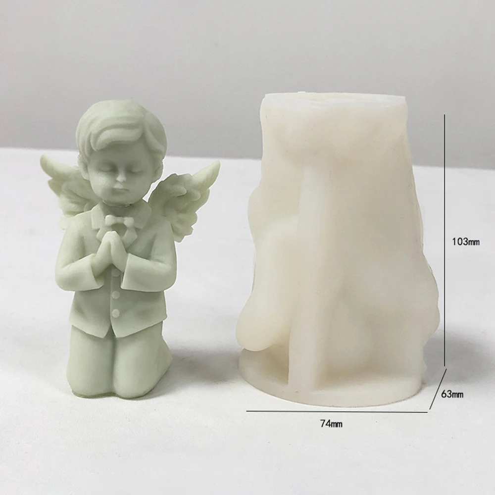 Kneeling Angel Candle Mold Wings Angel Mold Soap Silicone Mould Handmade Gypsum Ornaments Home Decoration Accessories 2024