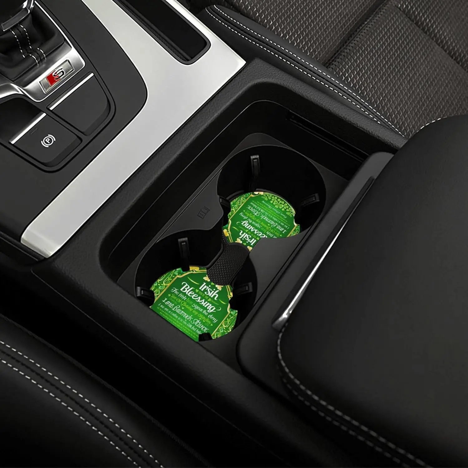 Irish Blessing St Patrick's Day Print Car Cup Coaster, Car Cup Mats for Women and Man Accessories Universal for Car, SUV 2PCS