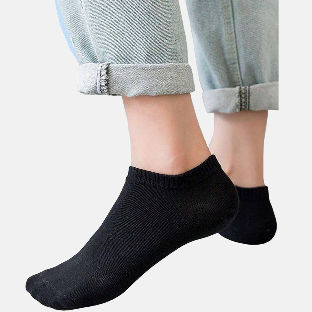 20 Pairs Women Black White Short Socks Slim Ankle Summer Socks Minimalist Style Comfortable And Breathable Casual Short Socks