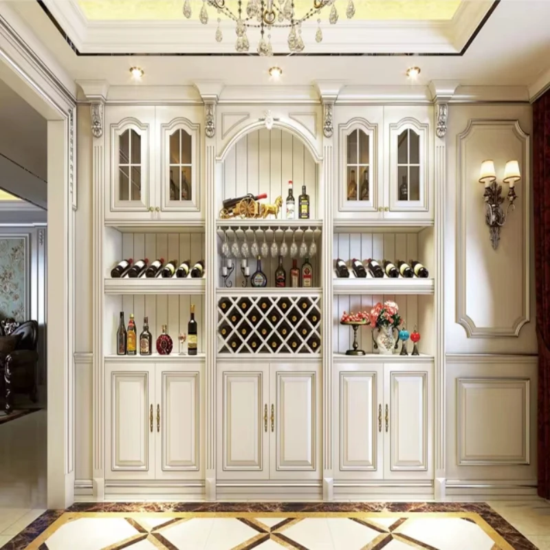 

Modern style solid wood display high wine cabinet..