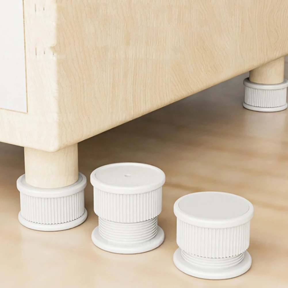 4pcs Adjustable Furniture Support Legs No Drill Non-Slip Shock-Absorbing For Wardrobes And Shoe Cabinets