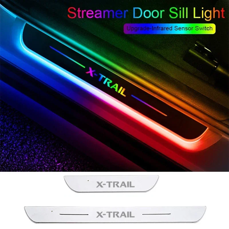 

Car Threshold Pathway Decorative Lamp Plate for Nissan X-trail Acrylic LED Welcome Pedal Strip USB Doorsill Streamer Light