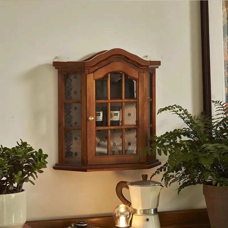 Retro Solid Wood Cup Holder, Wall-Mounted Coffee Mug Organizer, Classic Tea Set Display Shelf, Unique Home Decor Piece