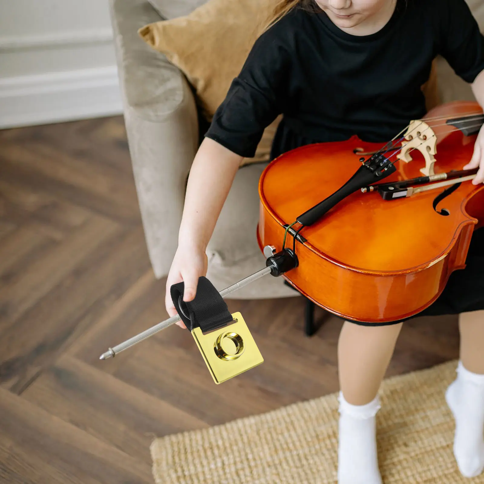 

Adjustable Cello Endpin Stopper Nonslip Pad Non Slip Strap Endpin Holder for Cello Bass Stable Playing Support Musical