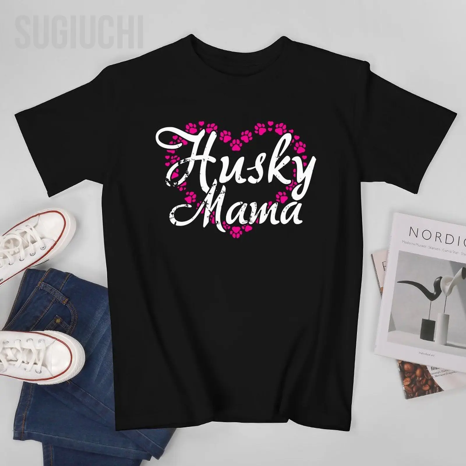 Unisex Men Siberian Husky Huskies Dog Mother MAMA MOM Tshirt Tees T Shirts Women Boys 100% Cotton T-Shirt