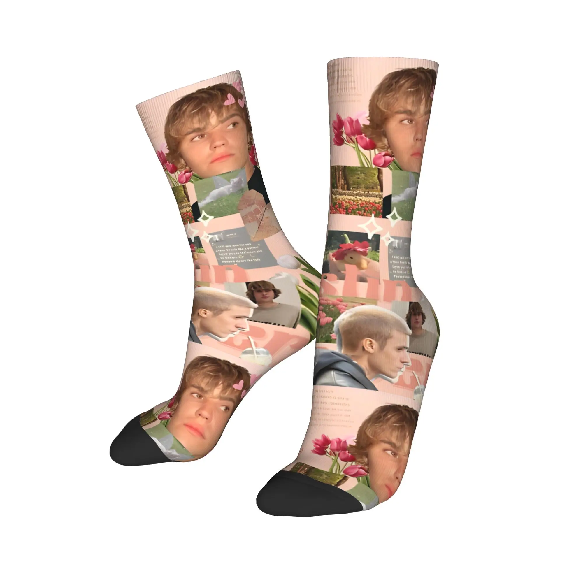 

Повседневные очаровательные носки для скейтборда Джастина Бибера, милые носки для скейтборда Love, ретро Popstars, музыкальные носки в стиле поп-экипа для женщин и мужчин, нескользящие,