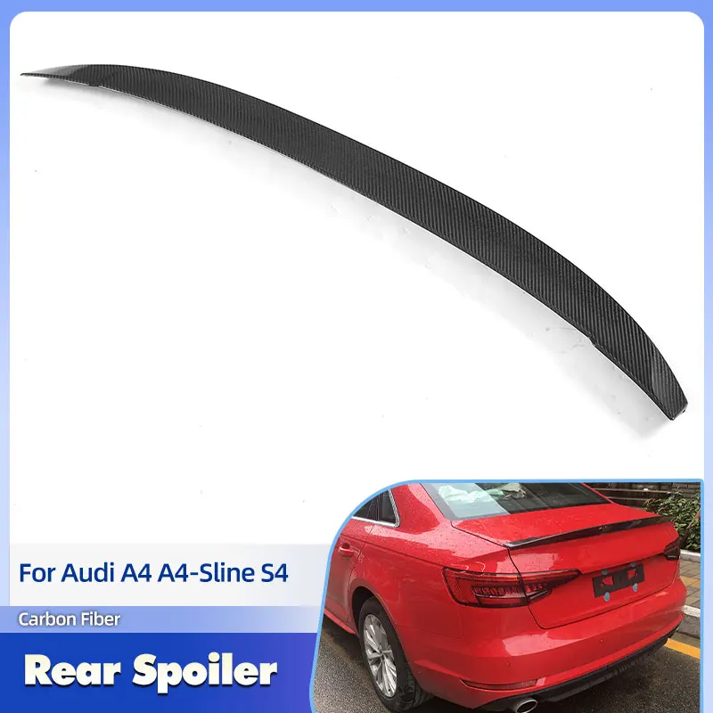 

Carbon Fiber Car Rear Trunk Spoiler Wings for Audi A4 A4-Sline S4 Sedan 2017 2018 Racing Rear Spoiler Boot Wing Lip Body Kit