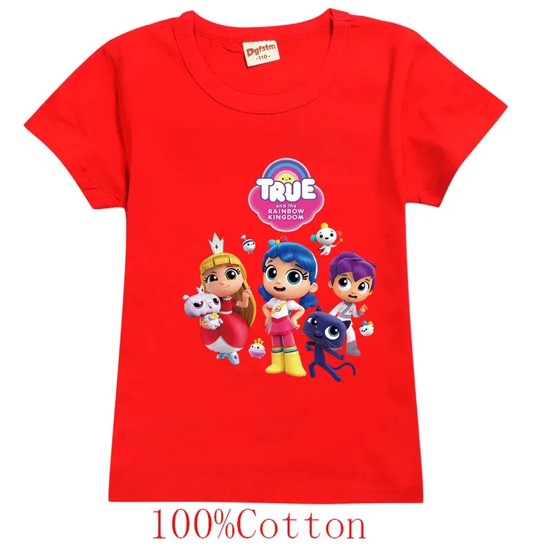 2024 Summer True and The Rainbow Kingdom T Shirt Kids 100% Cotton Short Sleeve T-shirt Baby Boys Clothes Teenager Girls Tshirt