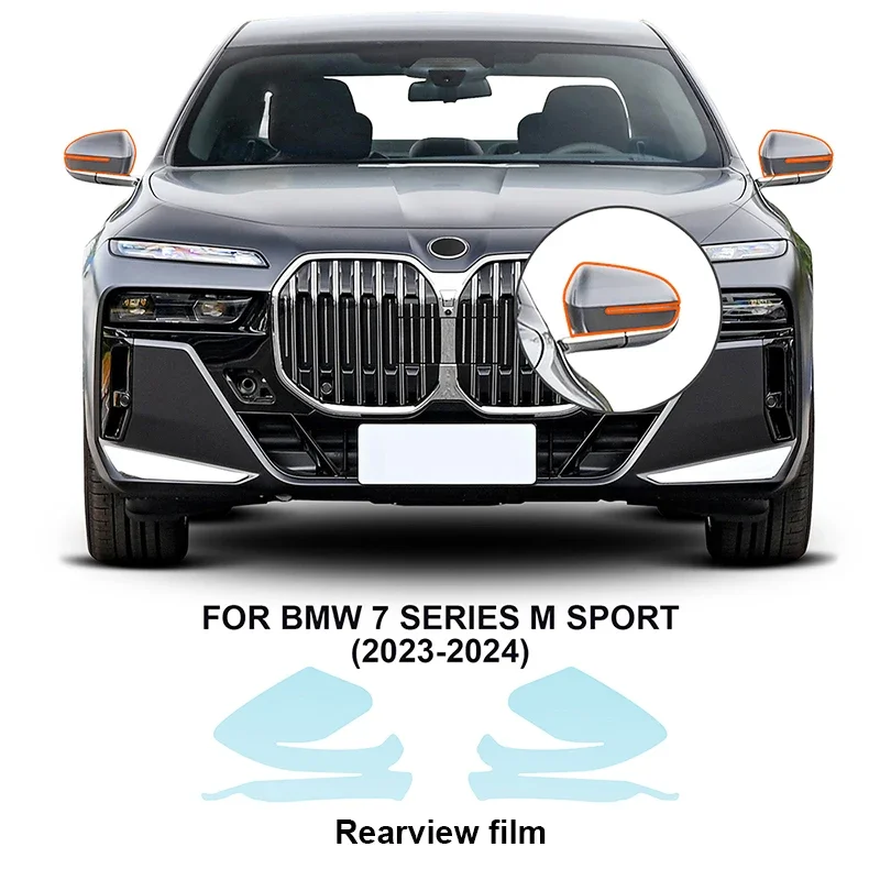 Headlight Rearview film for BMW 7 Series G70 M Sport 2023 2024 8.5mil Pre Cut Paint Protection TPU PPF Transparent Anti-scratch