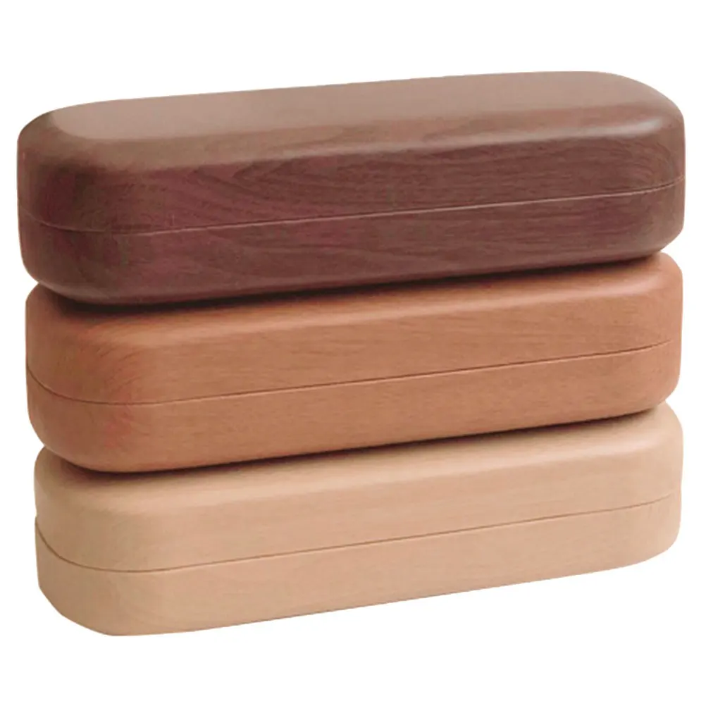 

3 Pcs Glasses Case Vintage Wood Grain Sunglasses Eyeglass Cases Hard Shell Durable PU Material Brown Color Daily