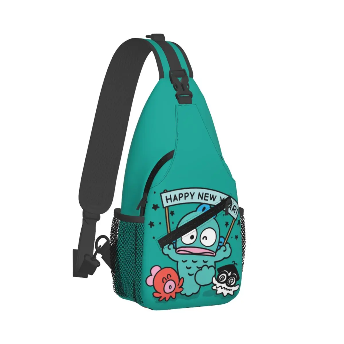 Personalizado Feliz Año Nuevo Hangyodon hombro bandolera pecho mochila viaje hombro pecho bolsas Sling bolso hombro mochila