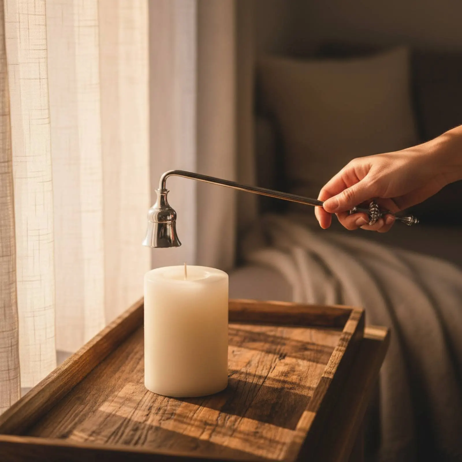 Dome Wick Candle Quencher Minimizes Smoke Long Handle Candle Flame Quencher Candle Flame Quencher Tool Elegant Design