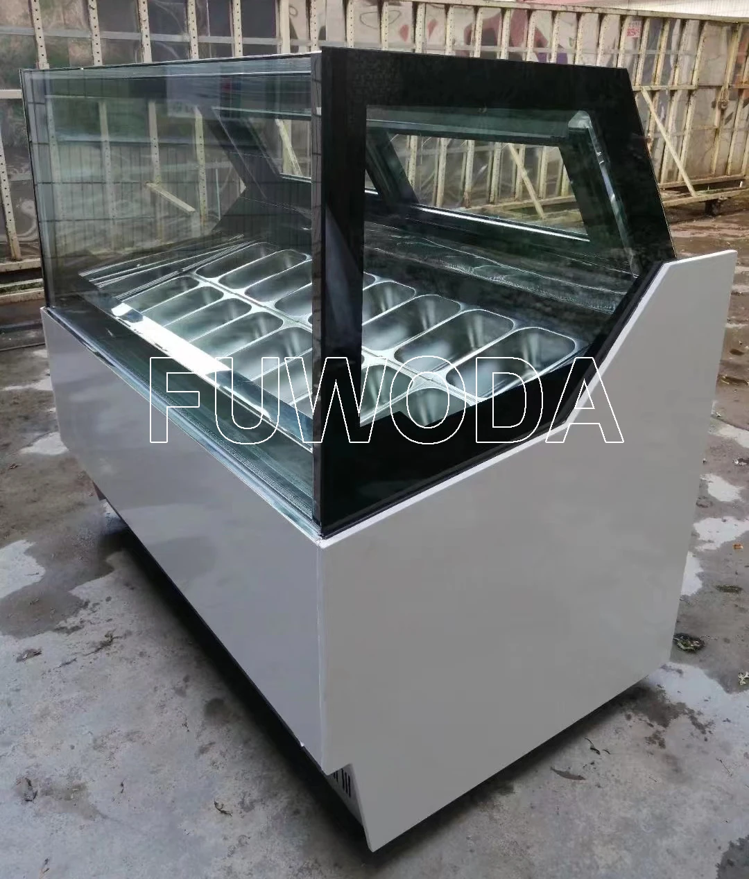 with 12 Trays High Quality Stainless Steel Ice Cream Cake Chiller Ice Cream Display Cake Showcase
