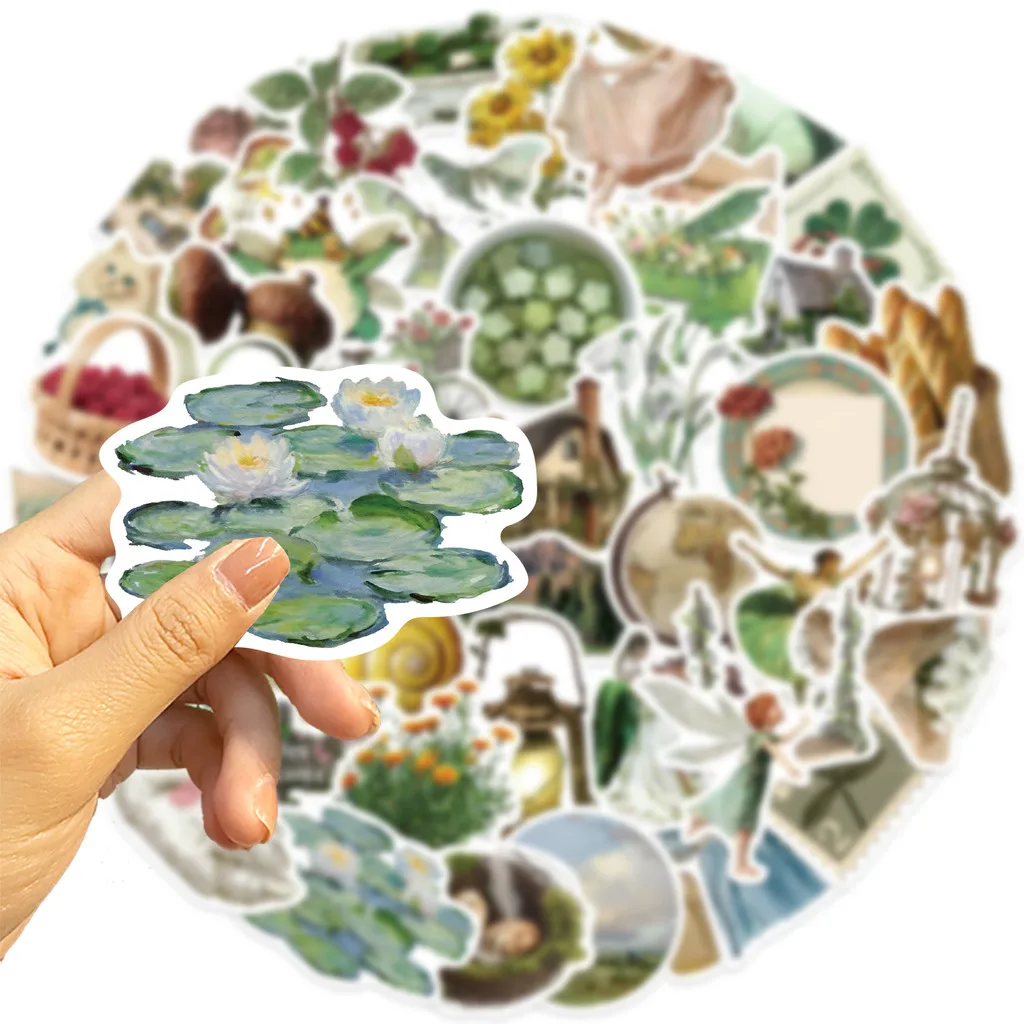 50 adesivi per doodle in stile rustico retrò americano, decorazioni per chitarra/notebook/bagagli, impermeabili, fai da te, BulingBulingStickers Store