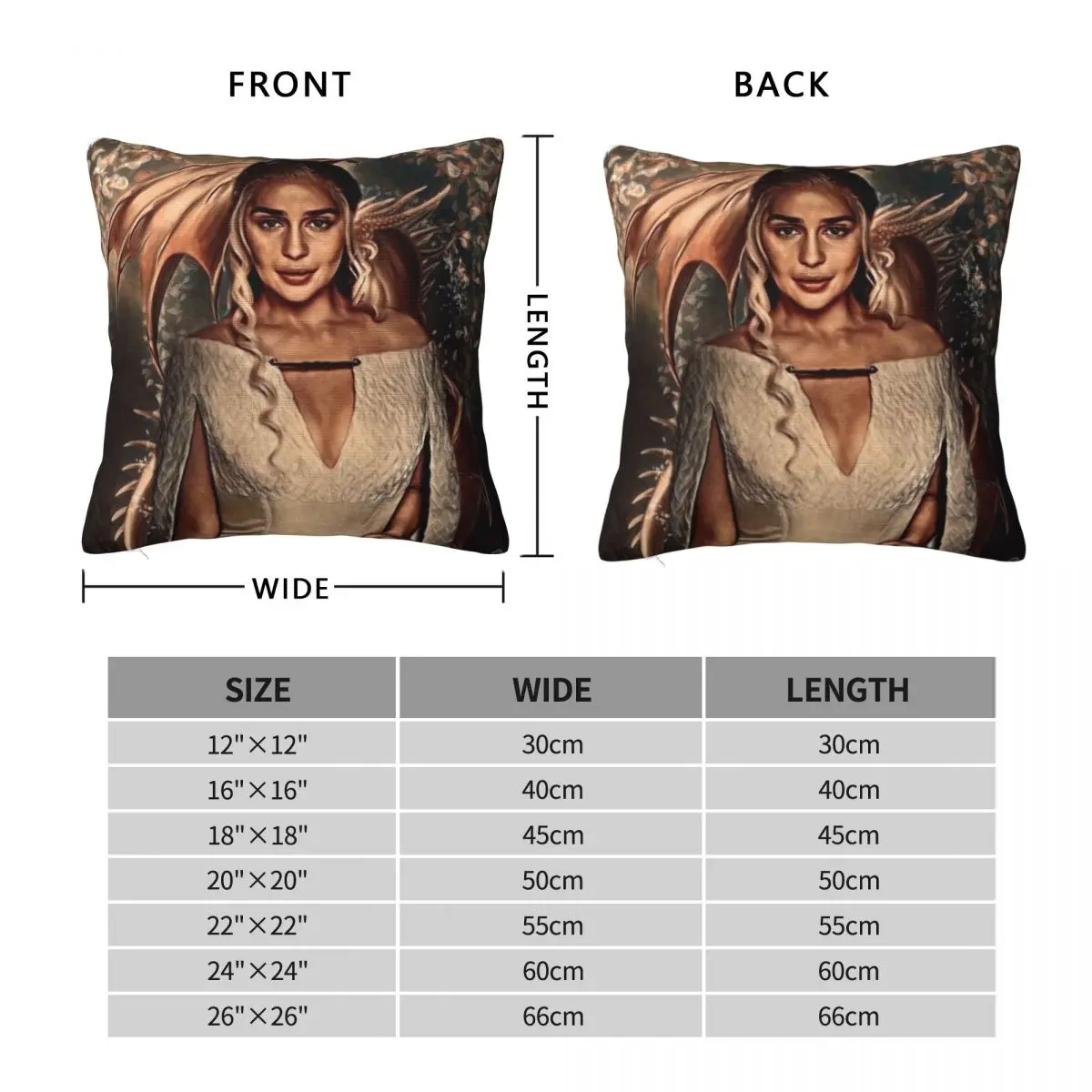 Emilia Clarke GOT Pillowcase Polyester Linen Velvet Creative Zip Decor Throw Pillow Case Car Cushion Cover 45x45