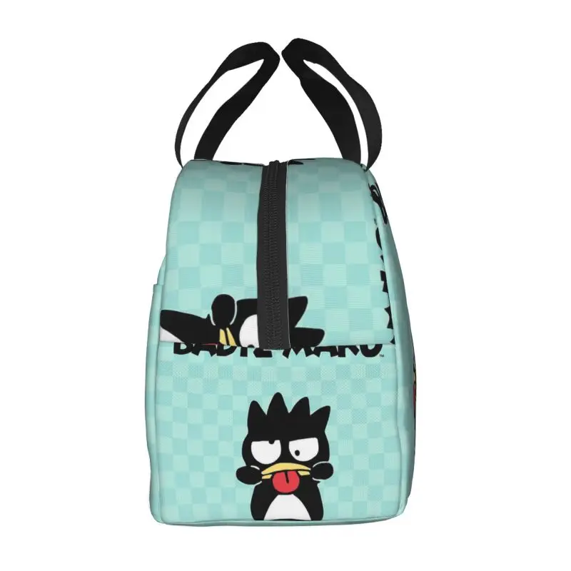 Custom Bad Badtz Maru Kawaii Cartoon Resuable Lunch Box for Women Thermal Cooler Food Insulated Lunch Bag Kids School Children