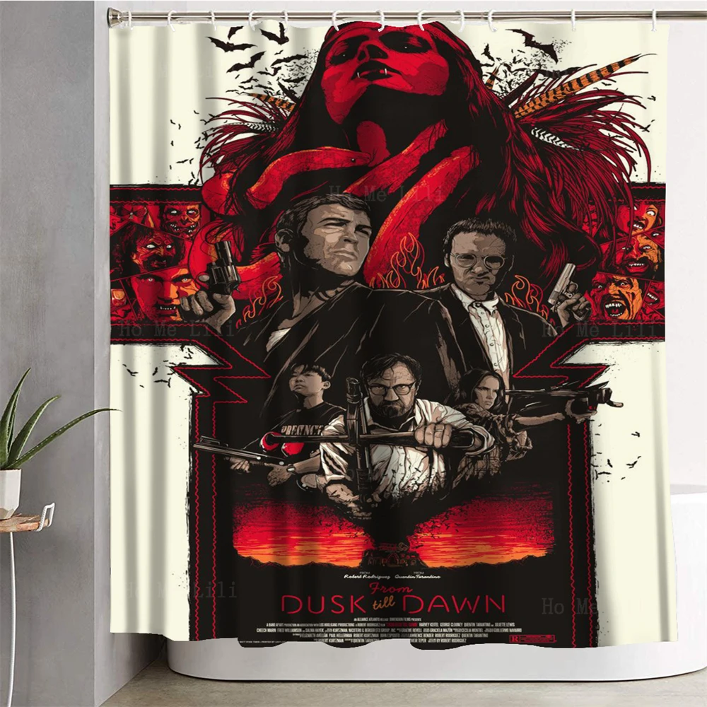 Scary Terrifier Freddy And Jason Big Trouble In Little China During Christmas From Dusk Till Dawn Horror Movie Shower Curtain