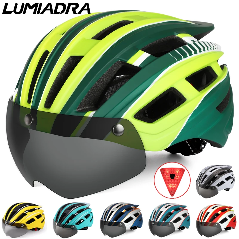 

Lumiadra MTB Bicycle Helmet for Men Women with Magnetic Goggles LED Rear Light Adults Cycling Safety Mountain Road Bike Helmets