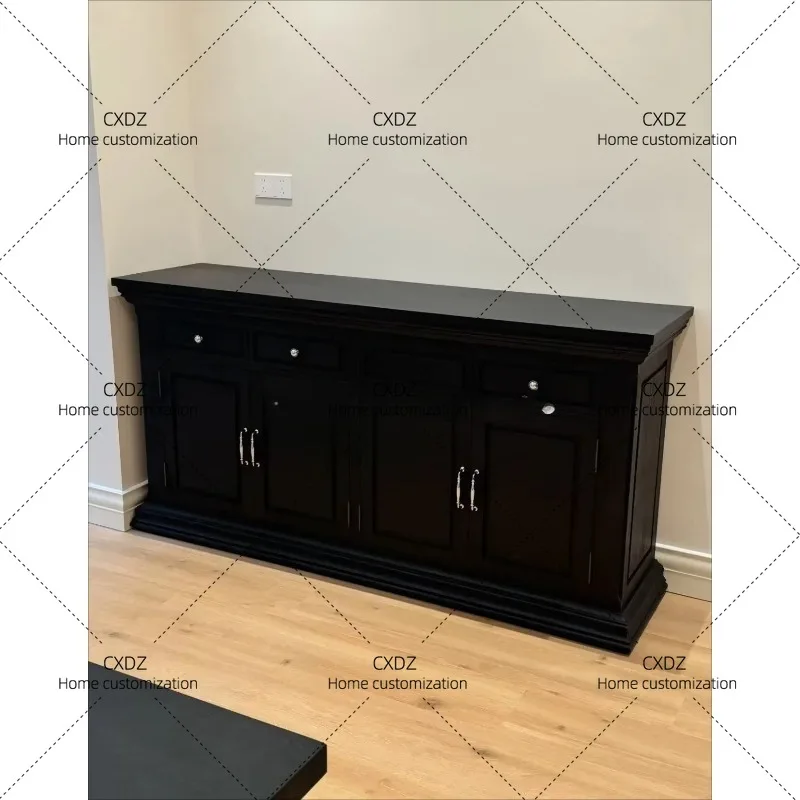 XX minimalist storage dining side cabinet retro solid wood chest cabinet living room entrance shoe cabinet