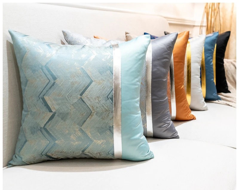 Modern simple light luxury sofa throw pillow cushion splicing room backrest waist pillowcase