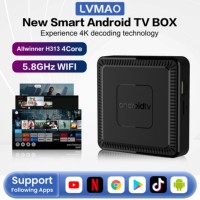 LVMAO Wifi6 4K SMART Android TV Box Q7 AllwinnerH313 1000M Netflix YouTube Chromecast Voice Assistant  Bluetooth  Set Top Box