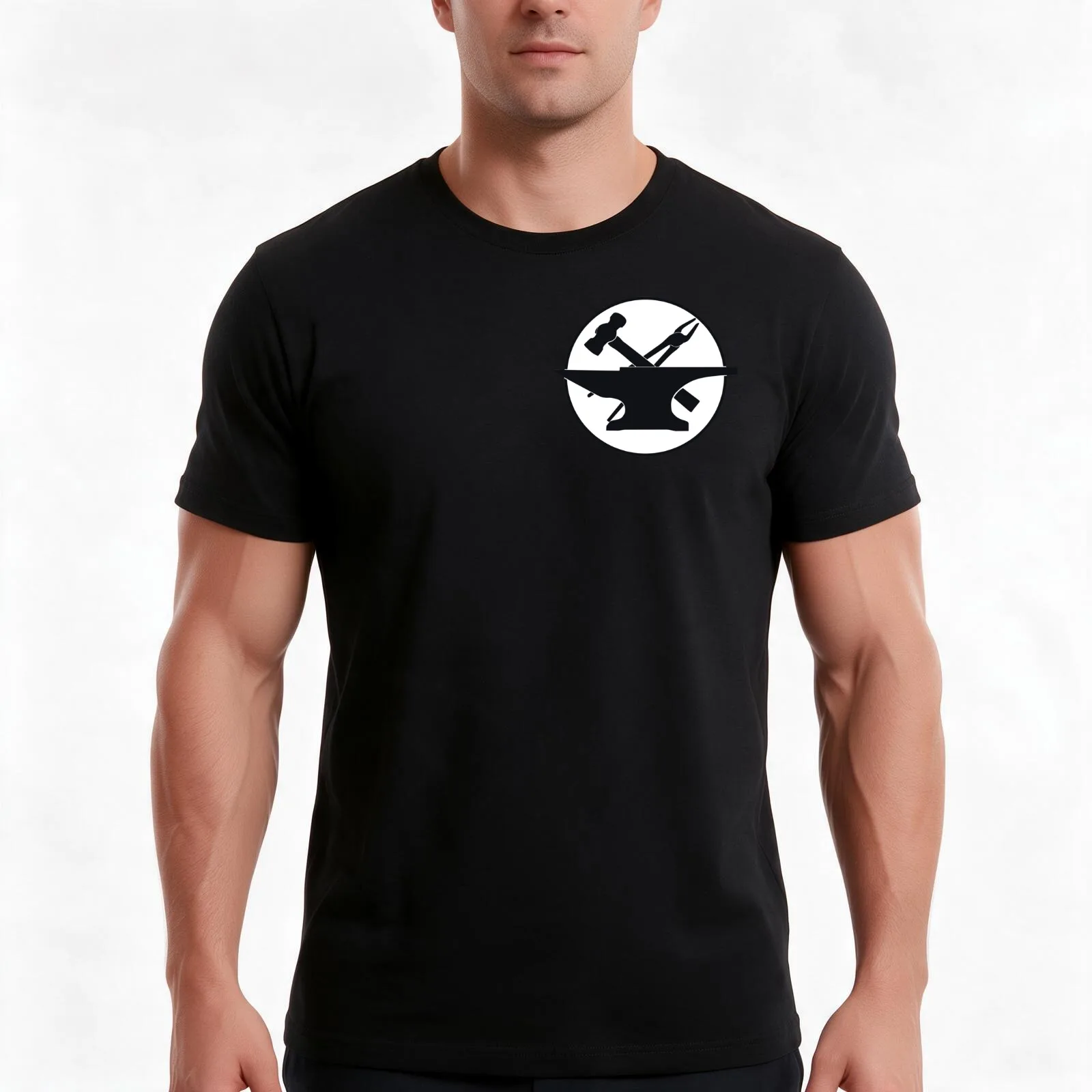 Blacksmith Toolkit T-Shirt, Summer Casual Cotton Tee, Oversized Streetwear Tops, Vintage Graphic Print, Loose Fit Short Sleeve