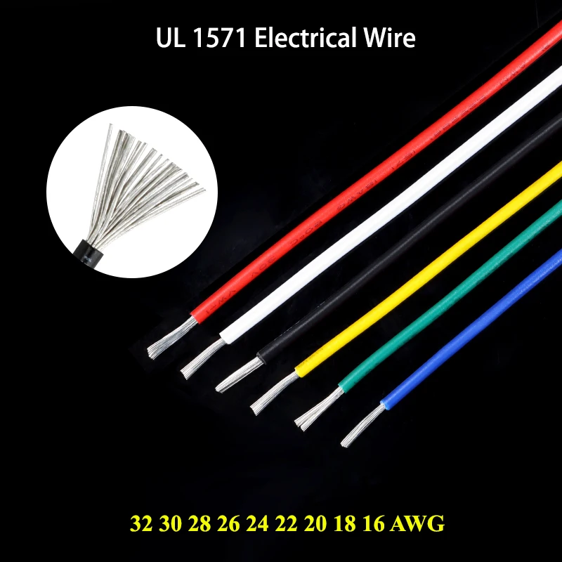 

UL1571 Electronic Wire 32 30 28 26 24 22 20 18 16 AWG Environmental PVC Insulated Tinned Copper Cable DIY Cord LED Wire Line