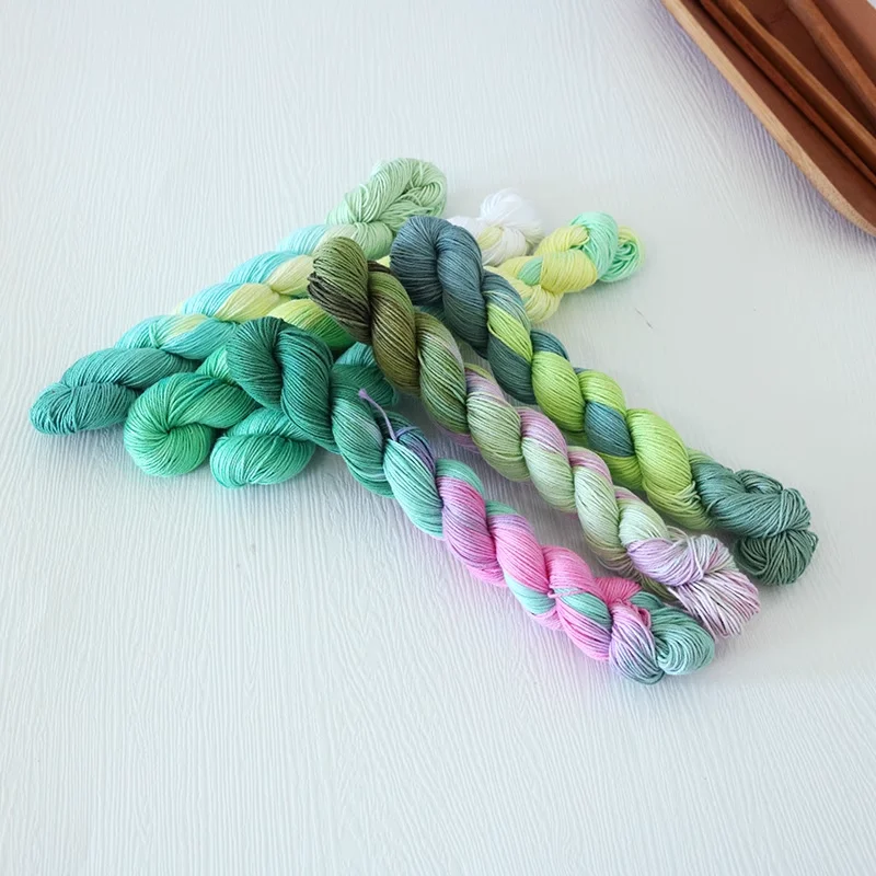 green 6 strands 100m Sashiko embroidery thread compact hand-dyed tea mat coaster heat insulation pad embroidery sashiko thread