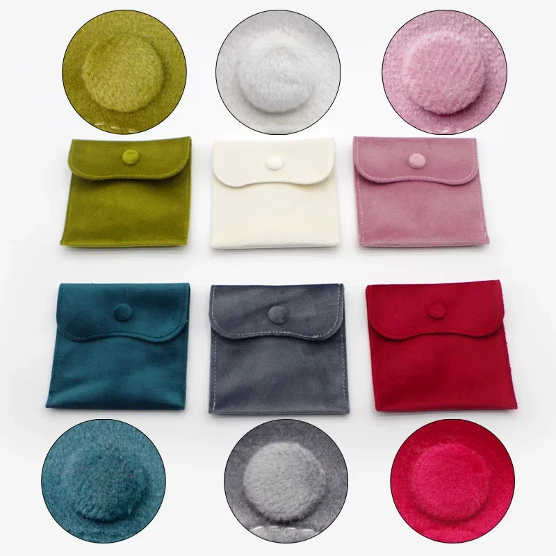 20pcs StoBag Velvet Jewelry Bags Packaging Small Button Gift Ring Earrings Necklace Storage Portable Dustproof Pocket Pouches