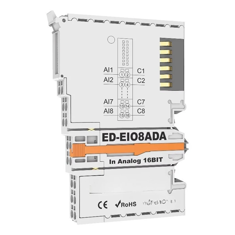 Analog input module ED-eiobrg-ec industrial automation DIN, 16-bit high-precision analog input
