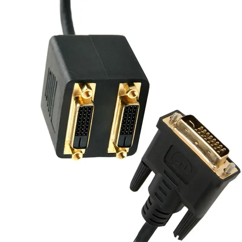 DVI(24+1)-D Male To 2 * DVI(24+1)-D Female Splitter High-Definition Video Cable -2-Way 0.3M