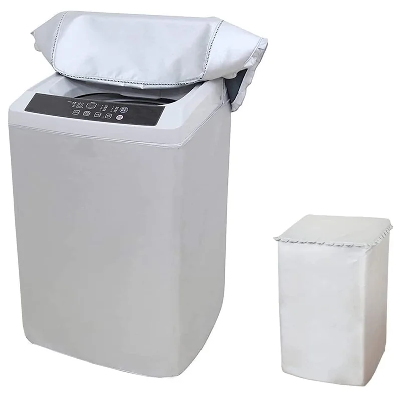 A60I تحميل علوي غطاء مجفف الغسالة حامي للغسالة الغبار مقاوم للماء الأشعة فوق البنفسجية حماية غسالة حامي فضي M #3