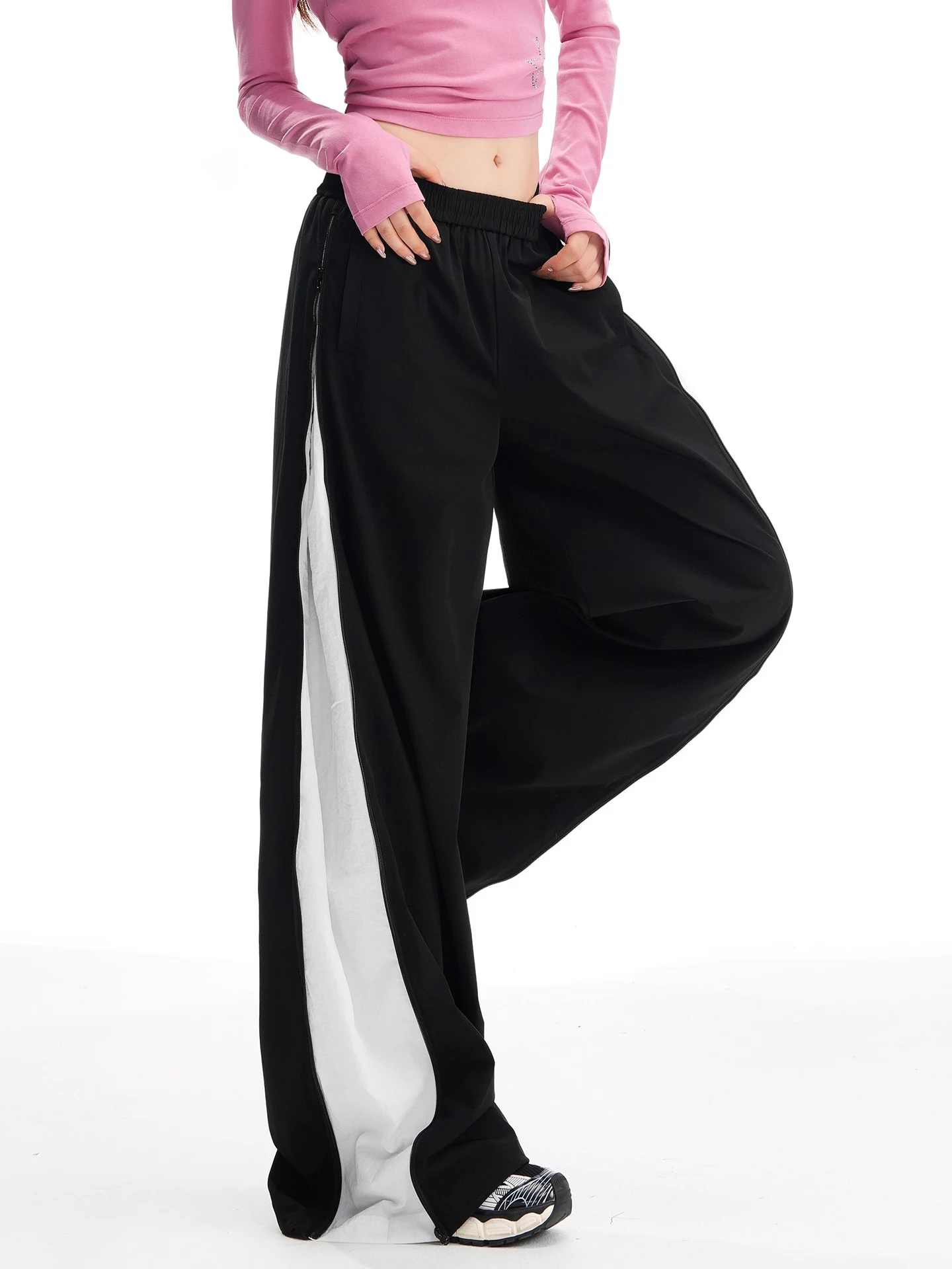 Kazalin taille haute Qui Dry Sport pantalon femme hiver Bla blanc couleur Blo minceur élastique grande taille droite décontracté P...