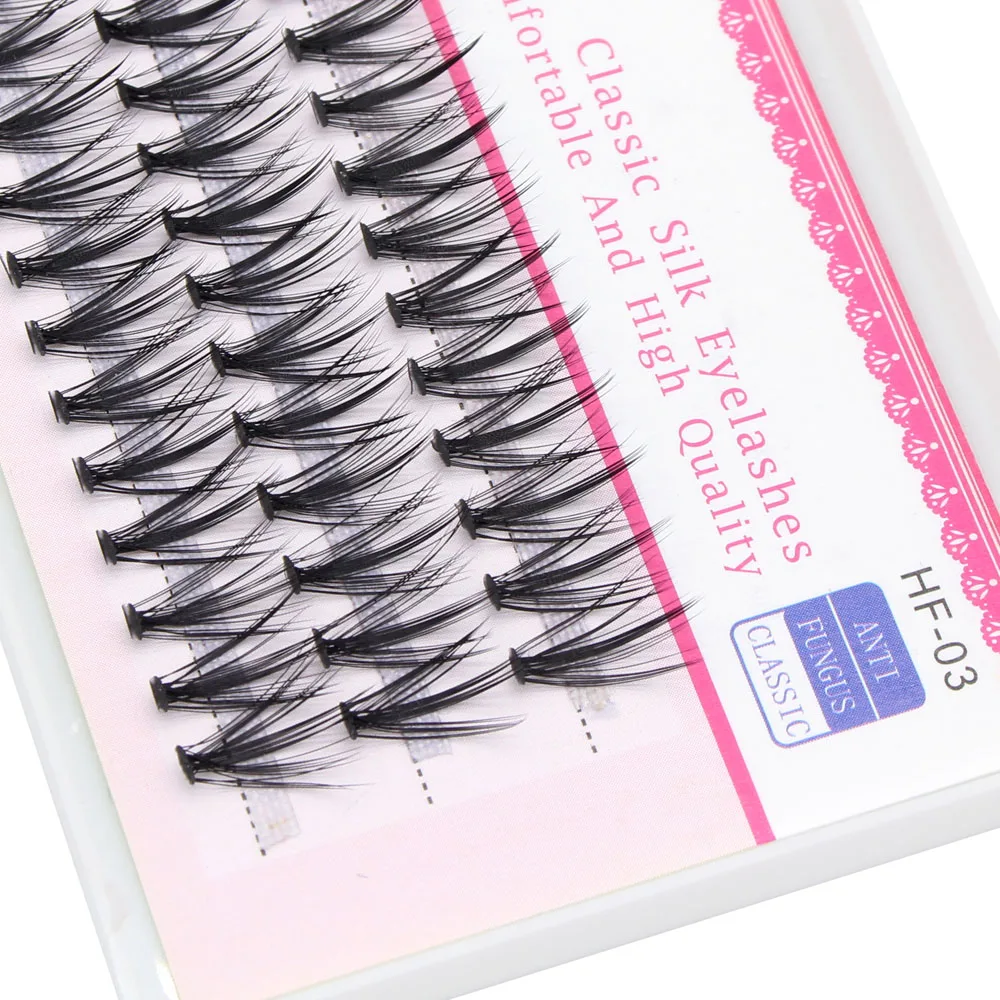 Moonlily 60 Bundles Silk Soft Mink Eyelashes Extension Natural 3D Russian Volume Faux Individual 20D Cluster Lashes Makeup Cilia