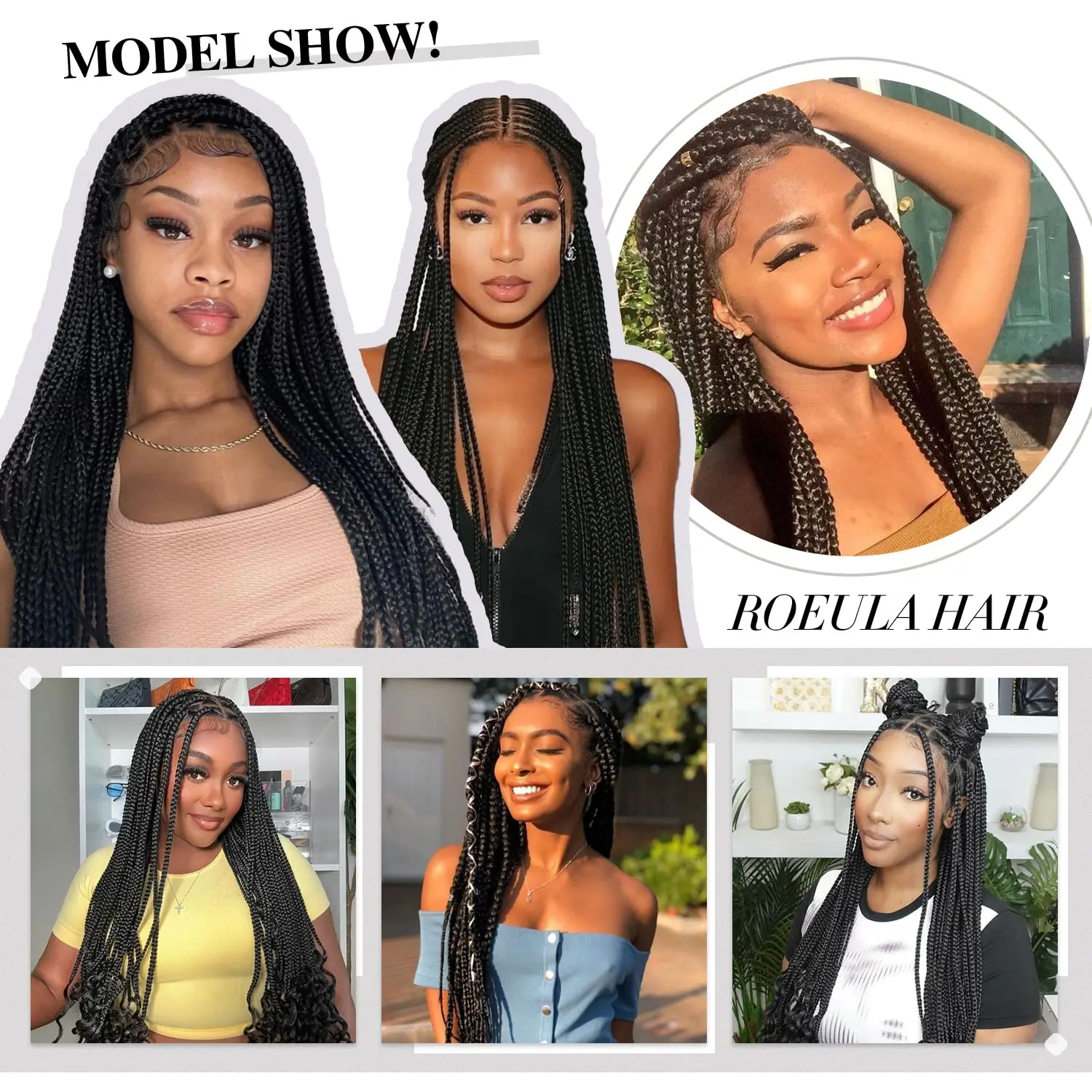 26 Zoll Synthetische Flechthaar-Faser Weiche Leichte Haarverlängerungen für DIY Box Braids Heißwasser-Fixierung für Damenfrisuren – Detail 7