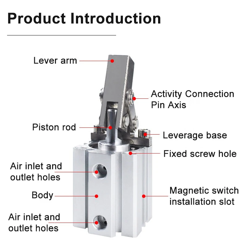 ALC Clamping Rocker Arm Die  Air Pressure Clamp Cylinder  ALC/XALC25/32/40/50/63 Pneumatic Lever Cylinder