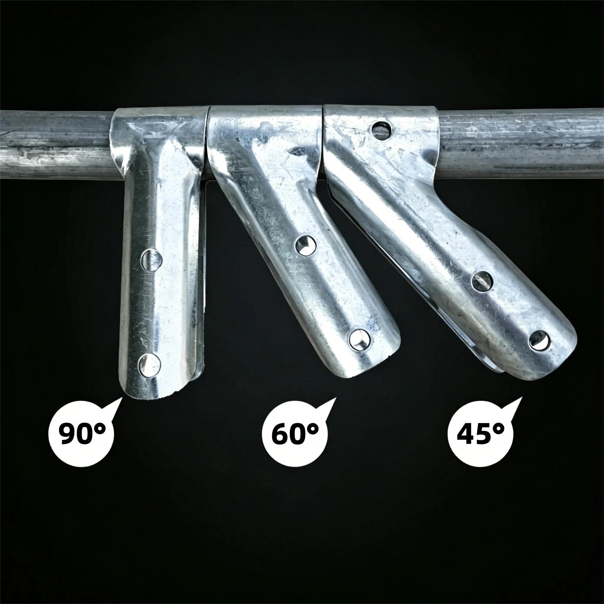 Greenhouse Steel Pipe Connector, Frame Fixing Accessories For Breeding Greenhouse, 45°/60°/90° T-shaped Pipe Connecting Clamp