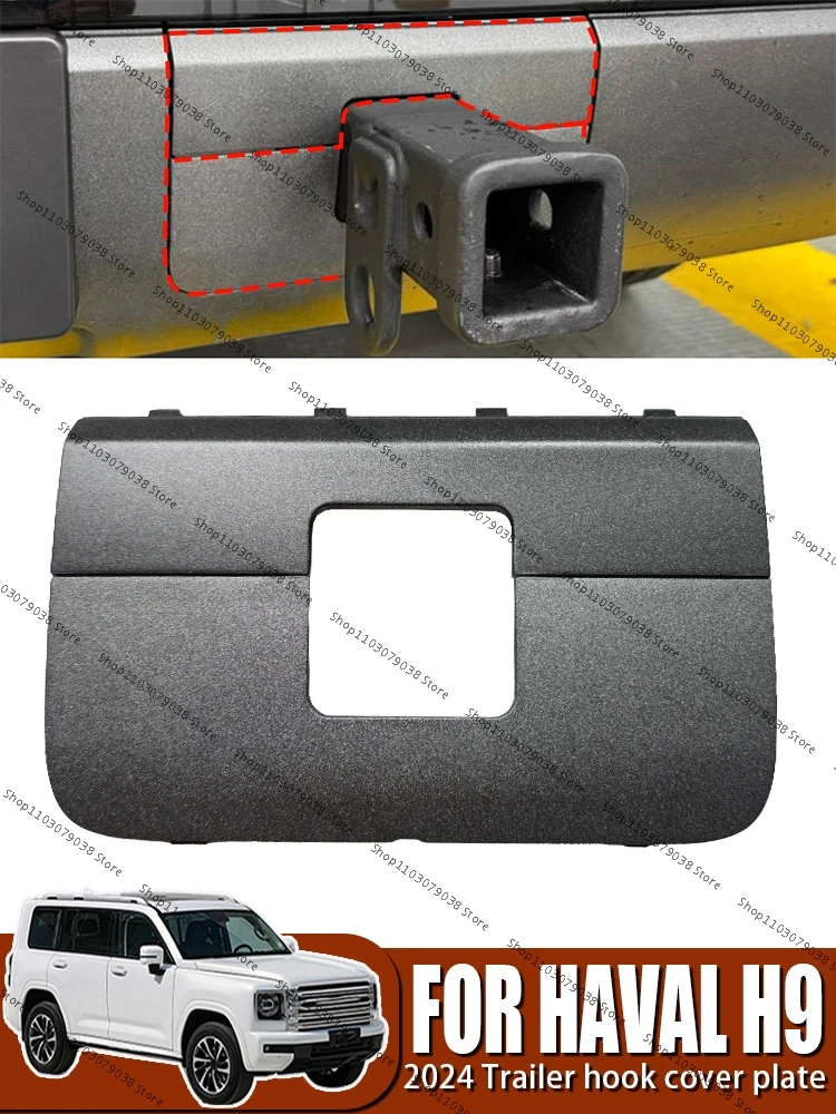 Para GMW Haval H9 2024-2025 cubierta de gancho de remolque decoración todoterreno anticolisión decoración de parachoques trasero cubierta de gancho de bola de remolque