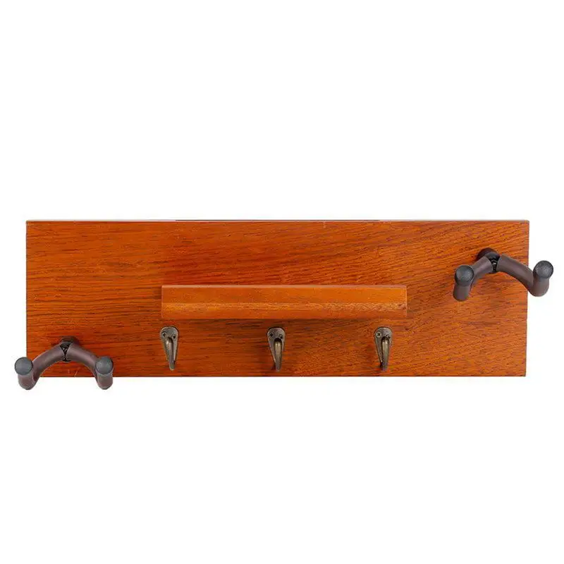 

Guitar Wall Hanger Electric Guitar Holder Wood Large Capacity Ukulele Shelf Bass Organizer Rack For Living Room Music Studio