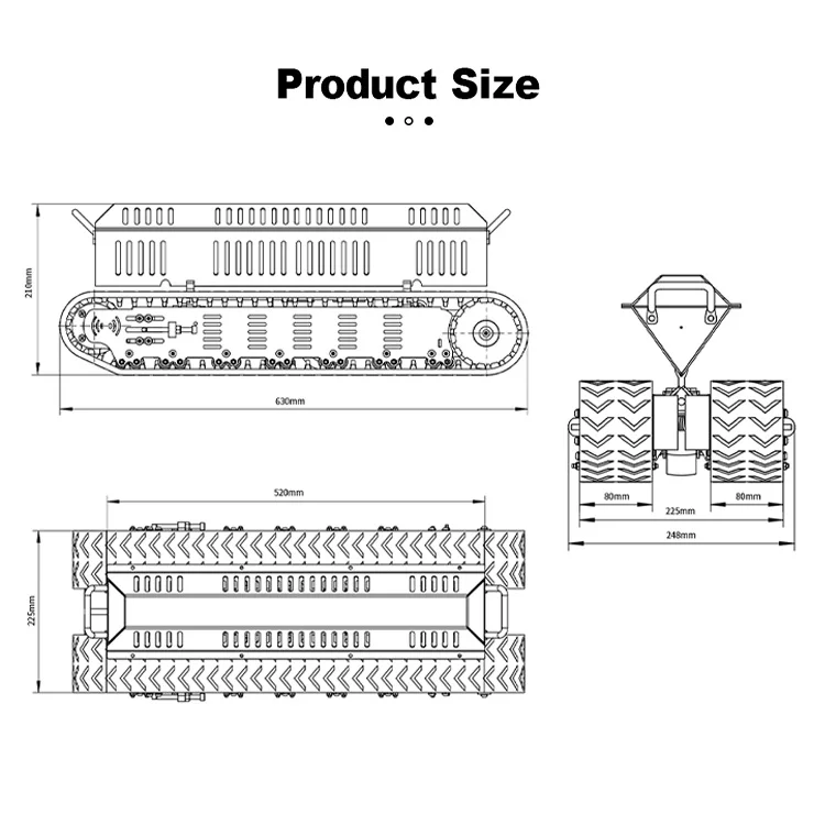 Variable Angle Track City Pipe Network Robot Chassis AVA-P6 Pipe Unclogging Robot Machine With Maximum 30m Water Depth AVA-P3