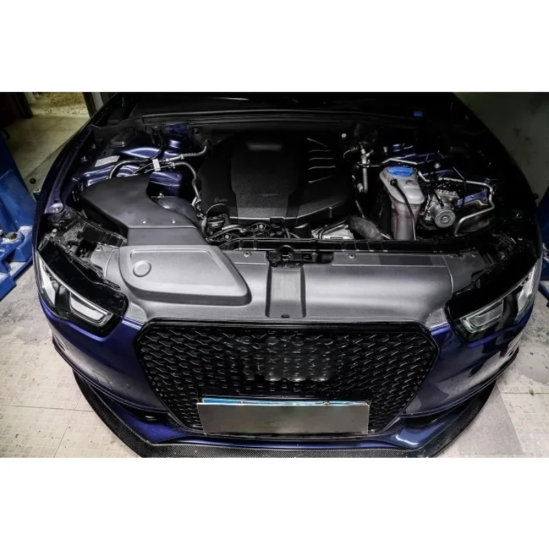 2014-2016 ماتي الأسود الحقيقي الجاف الكربون مدخل هواء أطقم لأودي A4 A5 B8.5 2.T(EA888 GEN3) نظام السحب البارد المنوع