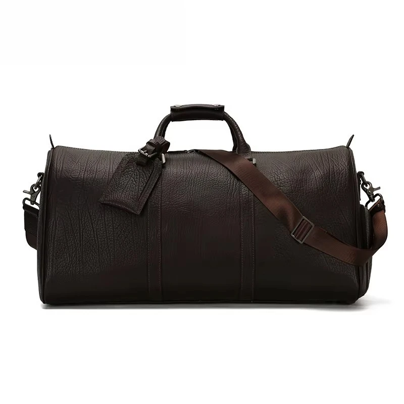 Custom Men's Travel Tote Bag Waterproof Men's Overnight Weekend Leather Duffel Bag