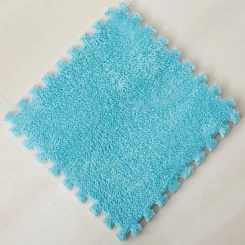 10 Stuks 30*30 Cm Creatieve Pluche Puzzel Schuim Vloermat Puzzel Tapijt Warme Speelmat Grijpende Oefening Tegels pluizige Karpetten